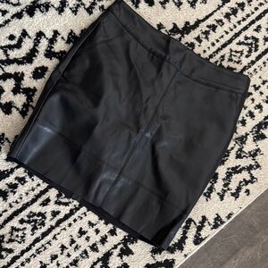 Black Faux Leather Mini Skirt